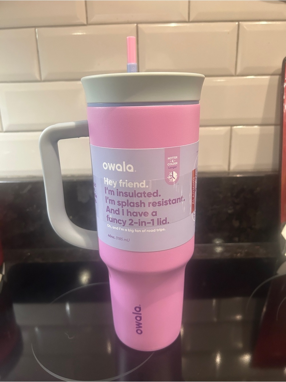 Owala 40oz Stainless Steel Straw Tumbler in Electric Orchid